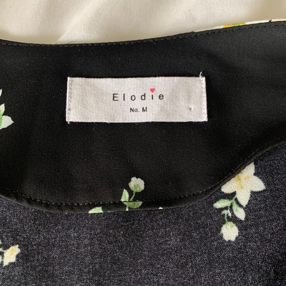 Black floral button up blouse - Picture 3 of 3